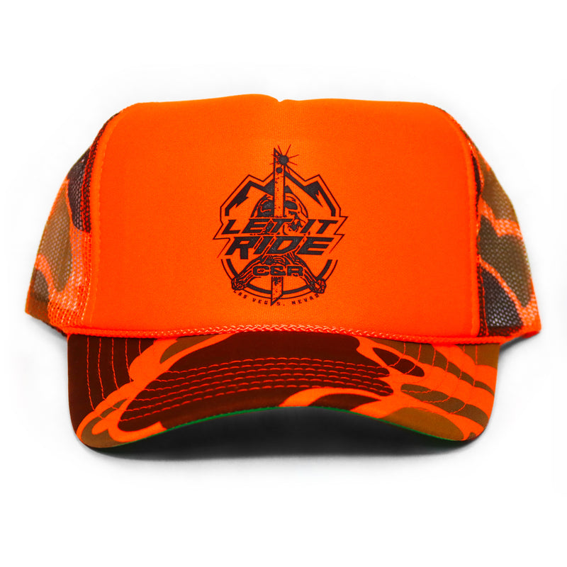 Free Craft&Ride® x Let It Ride Trucker Hat in Orange Camo