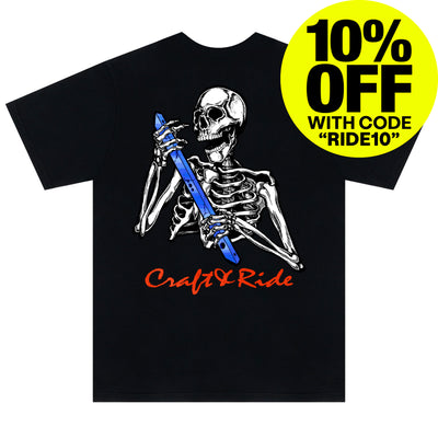 Craft&Ride® Skull&Rail T-Shirt in Black