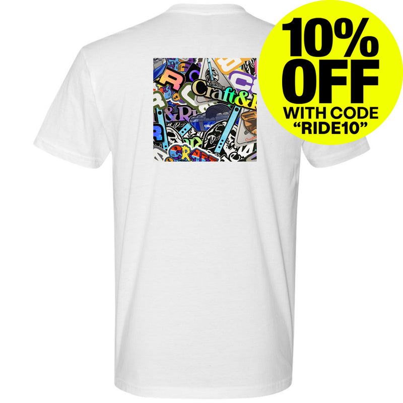 Craft&Ride® Stickers Box Logo T-Shirt - White