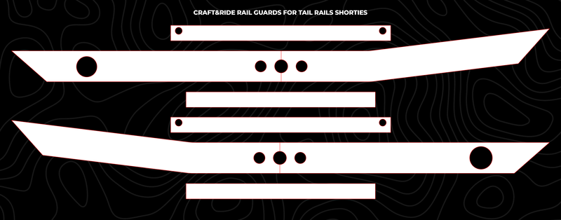 Tail Rails Shorties - Craft&Ride Rail Guards for Tail Rails Shorties - Custom Craft&Ride Rail Guards Builder - Onewheel Accessories
