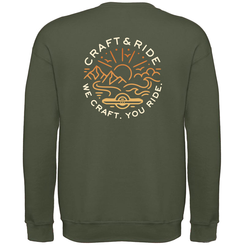 Craft&Ride Endless Summer Crewneck Sweatshirt in Olive