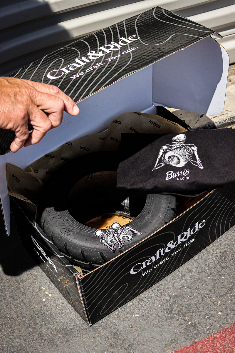 Craft&Ride x Burris Racing Skull&Tire T-Shirt in Black