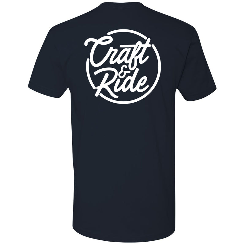 Craft&Ride Script T-Shirt in Navy