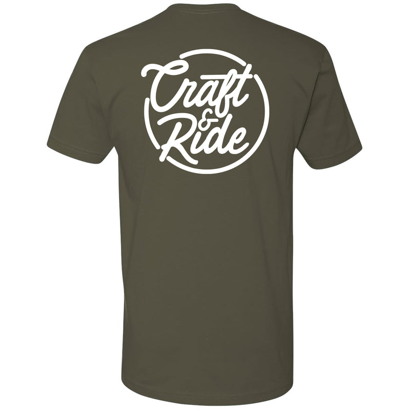 Craft&Ride Script T-Shirt in Olive