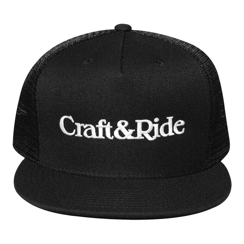 Craft&Ride Embroidered Snapback Hat in Black - Craft&Ride